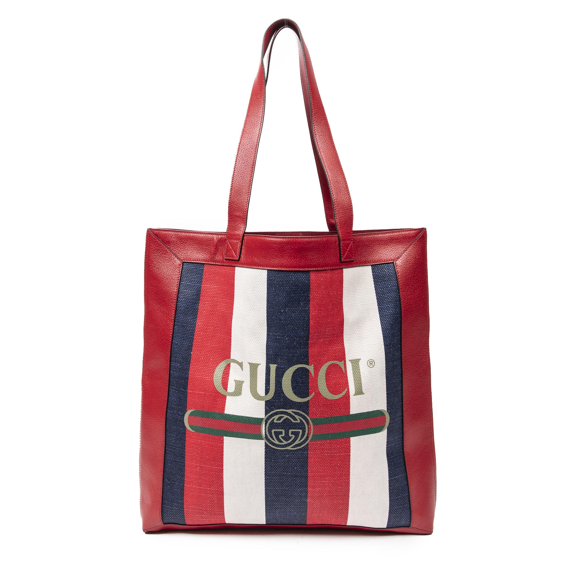 Gucci 古馳單肩包: 大號三色徽標托特包