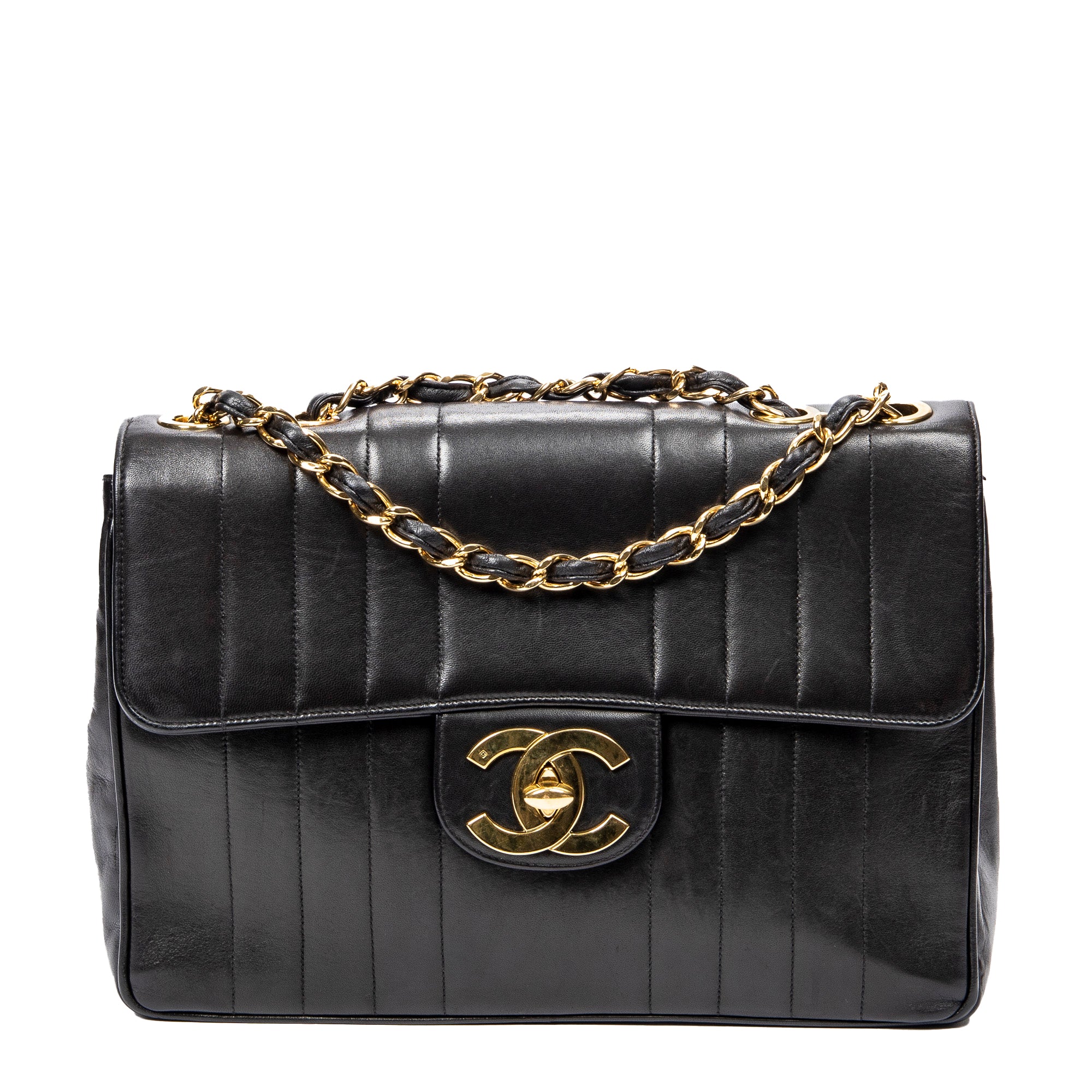 Chanel 香奈兒單肩包: Jumbo Vertical Classic Flap