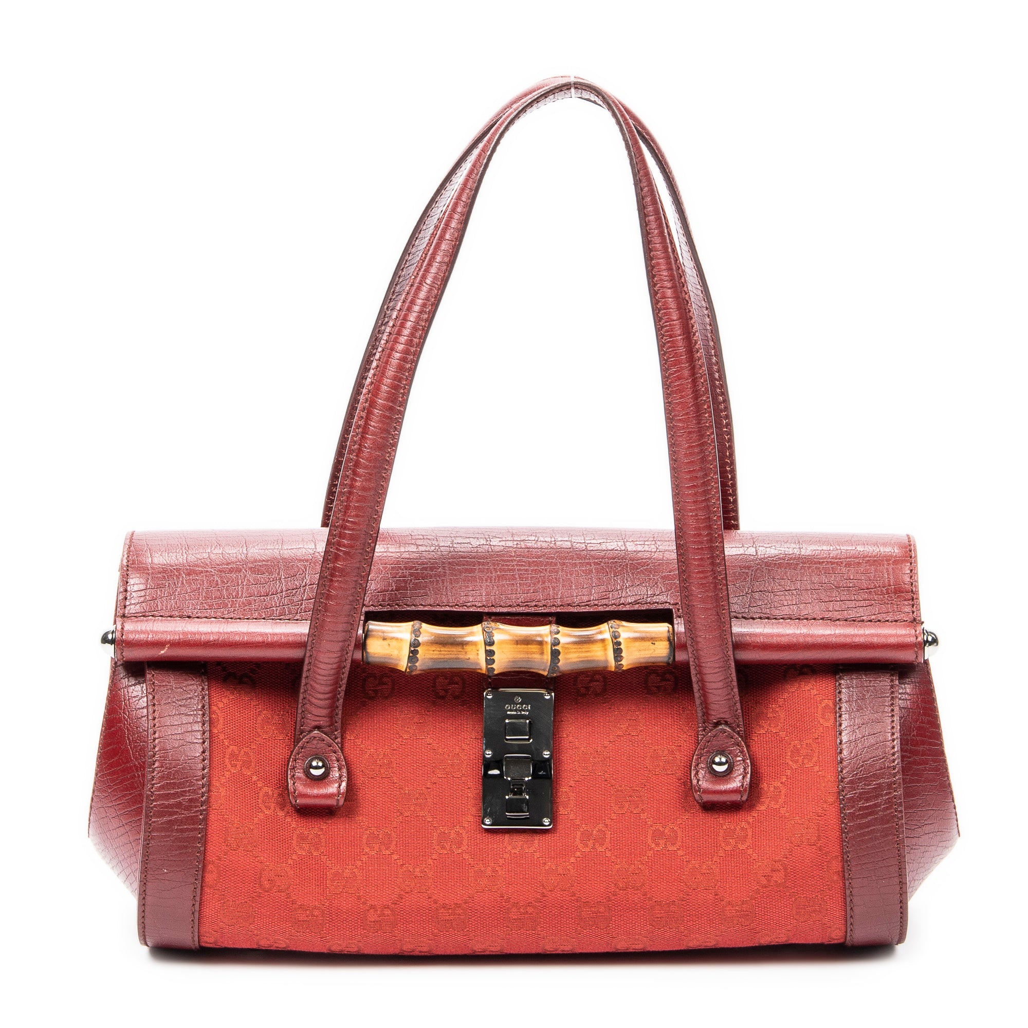 Gucci 古馳單肩包: 竹製子彈手提袋