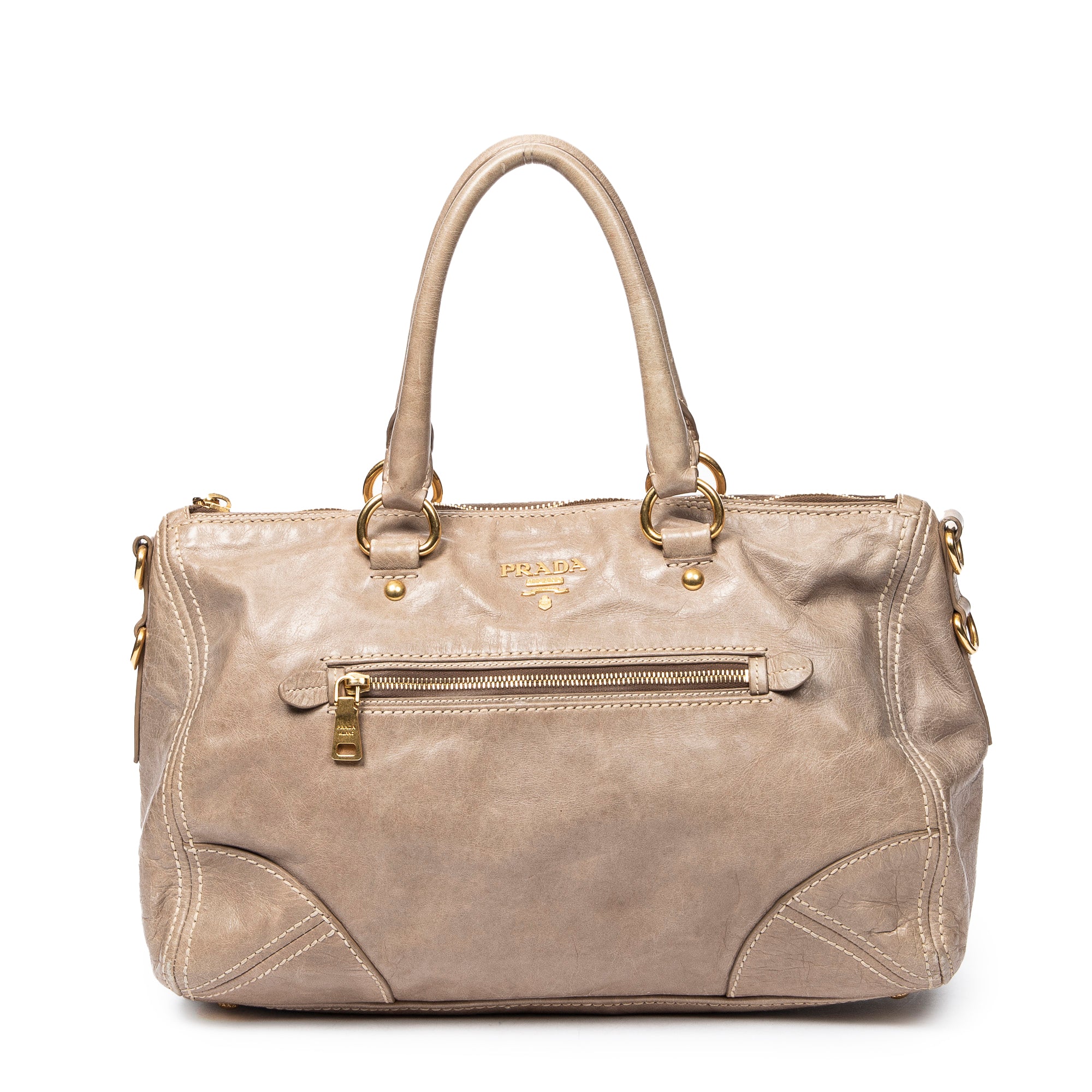 Prada 普拉達單肩包: Convertible Horizontal Zip Tote