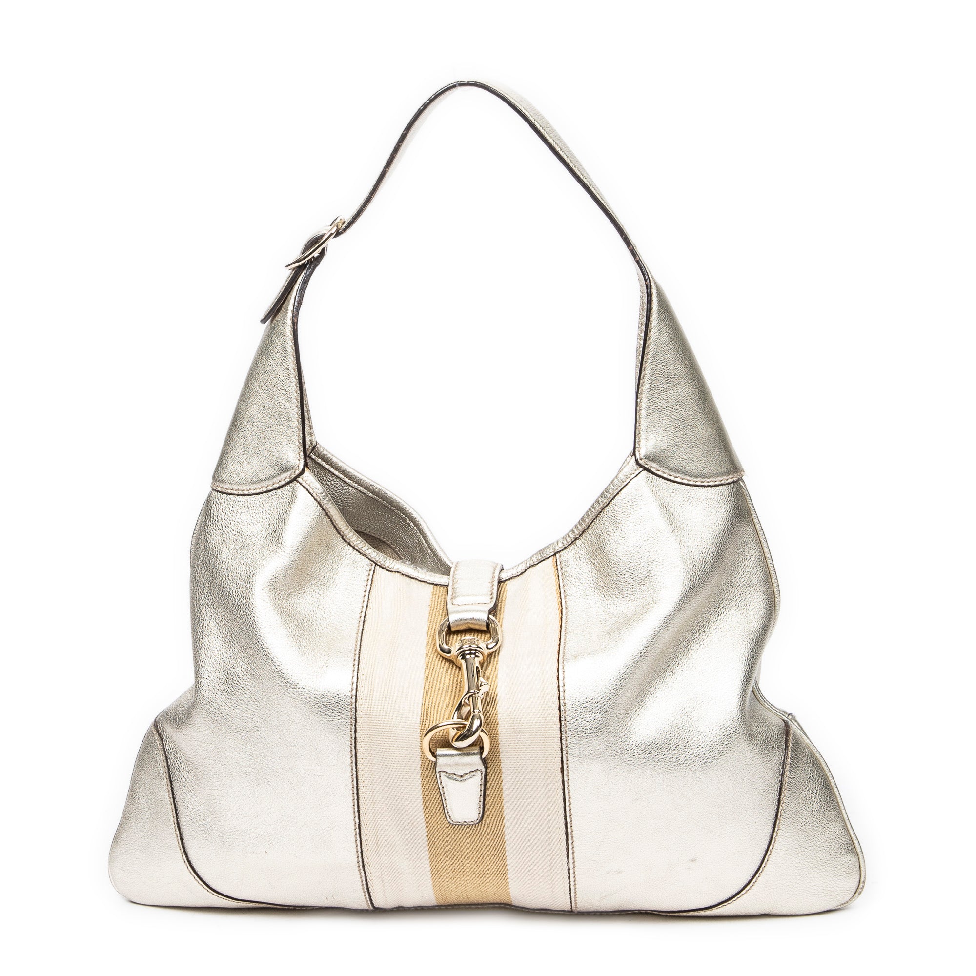 Gucci 古馳單肩包: Large Web Jackie O Hobo