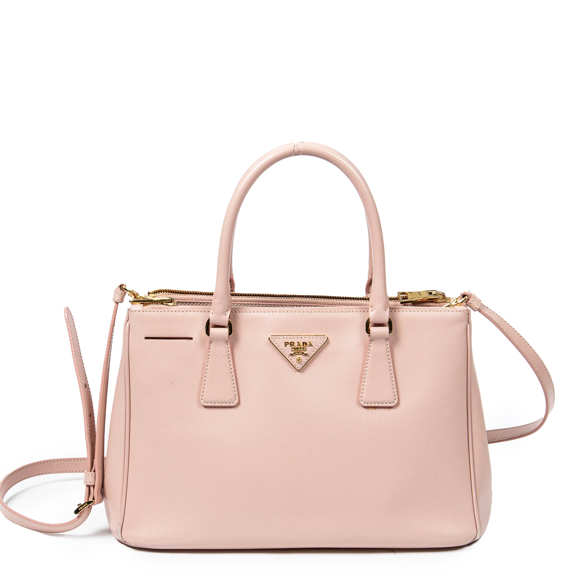 Prada 普拉達單肩包: 小號多種穿法雙拉鍊 Galleria 托特包