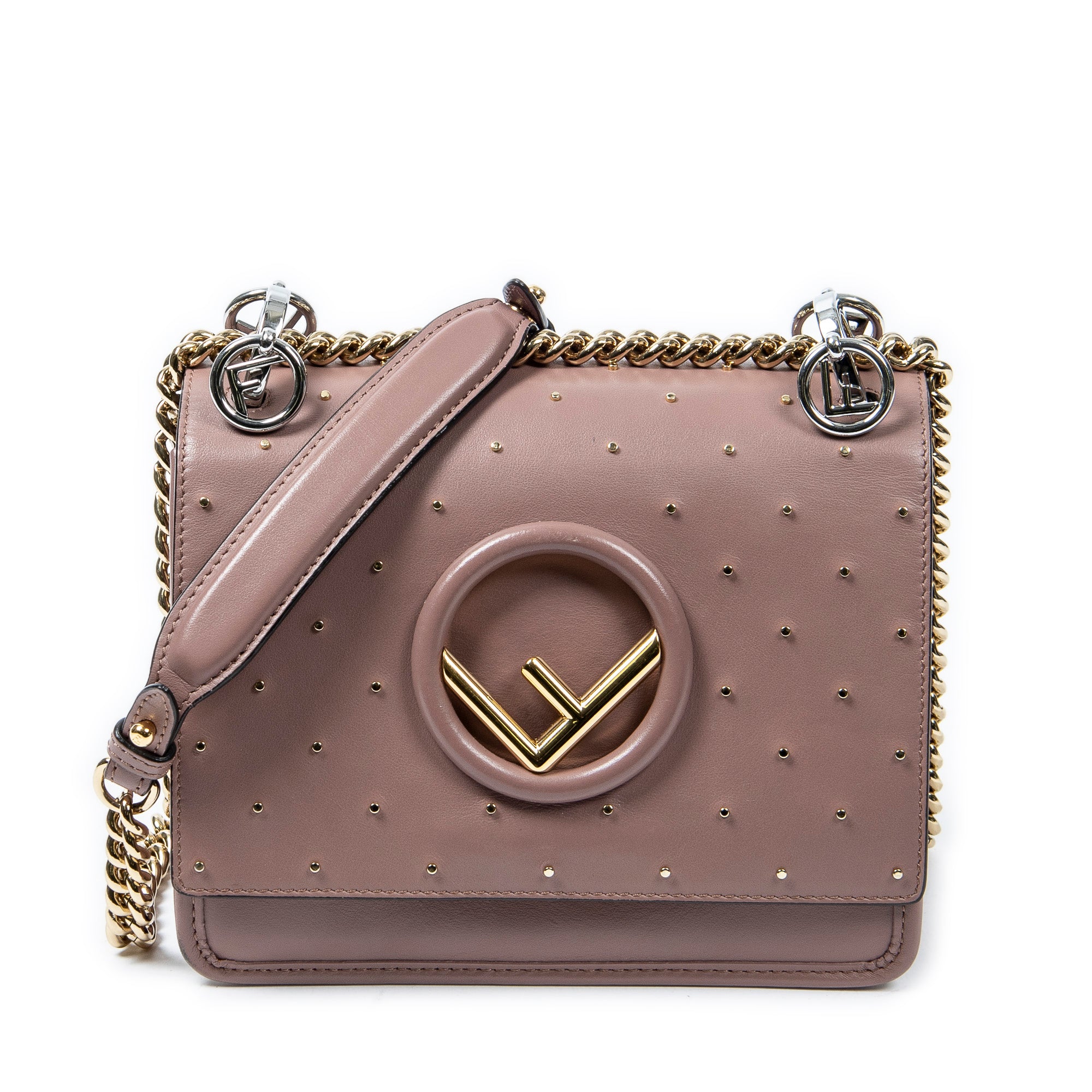 Fendi 芬迪單肩包: 迷你鉚釘 Kan I 徽標斜挎包