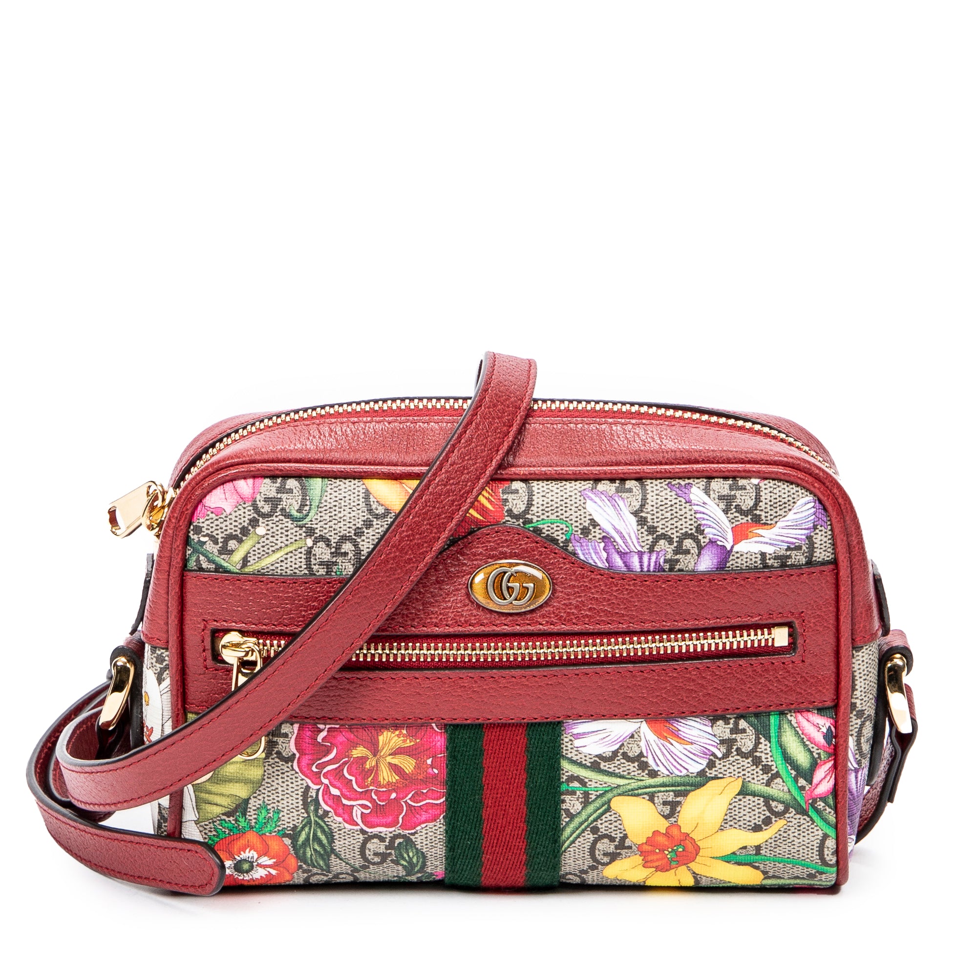 Gucci古馳單肩包: Flora Micro Ophidia