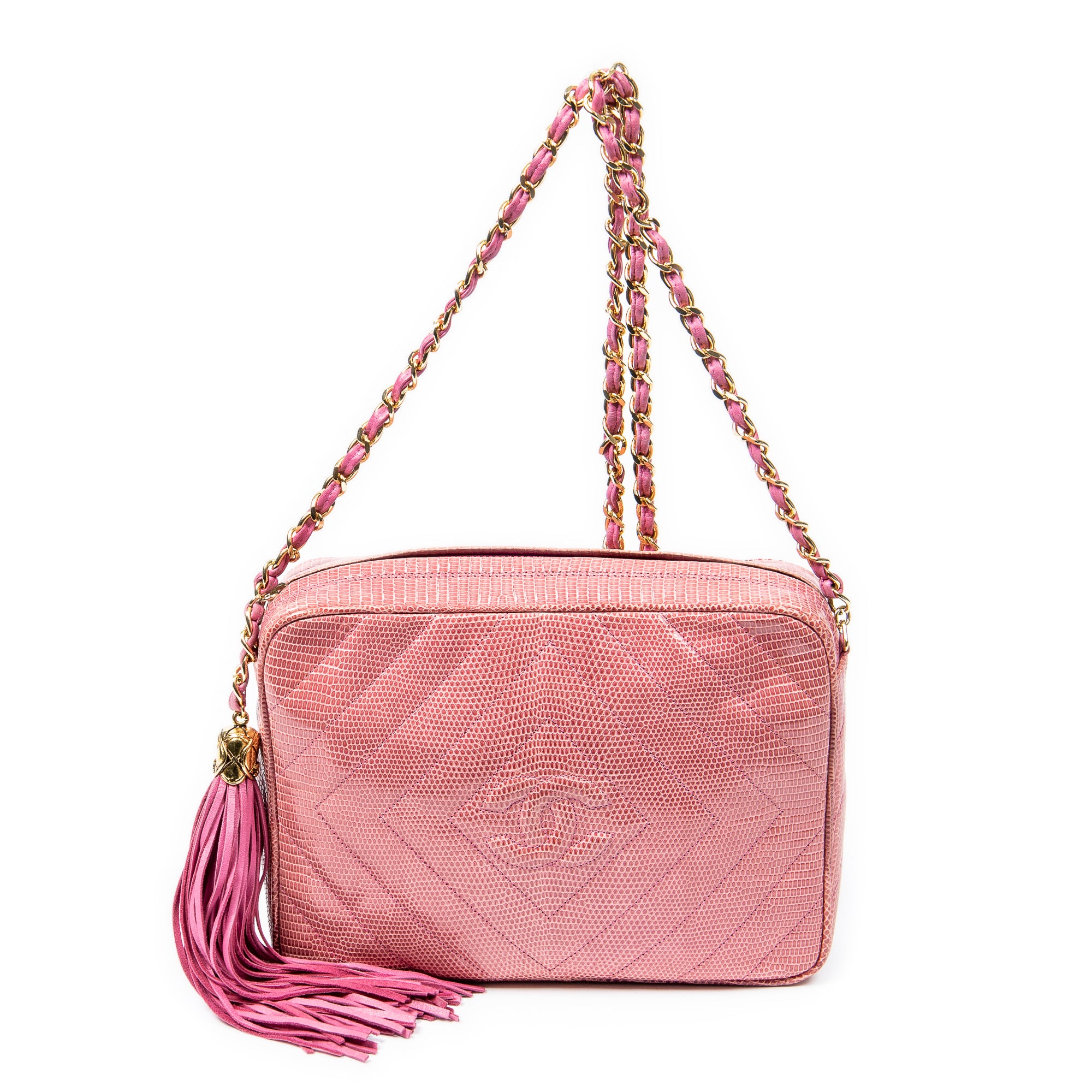 Chanel 香奈兒單肩包: 稀有 復古款式 Diamond Lizard Tassel Camera Bag