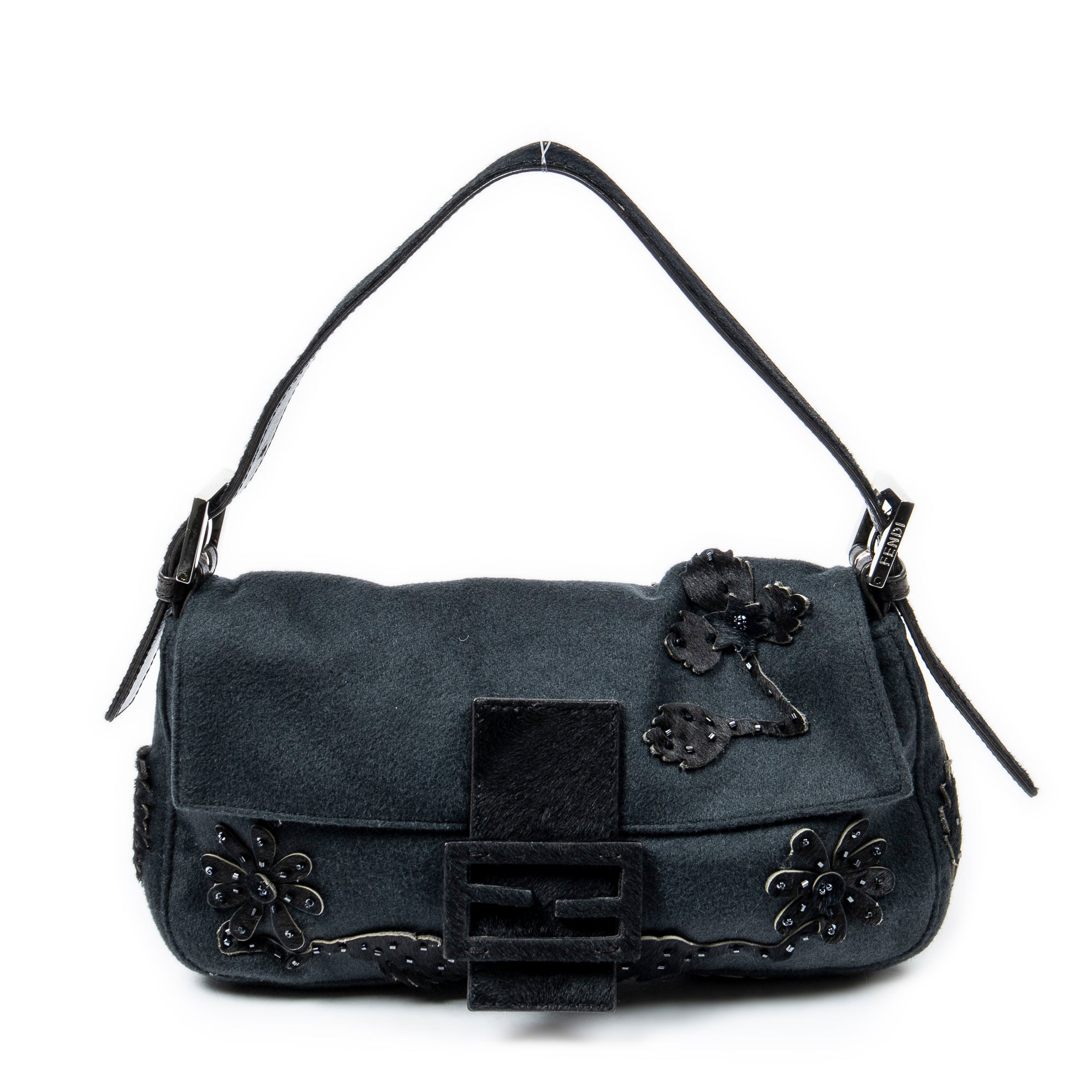 Fendi 芬迪單肩包: Applique Ponyhair Baguette