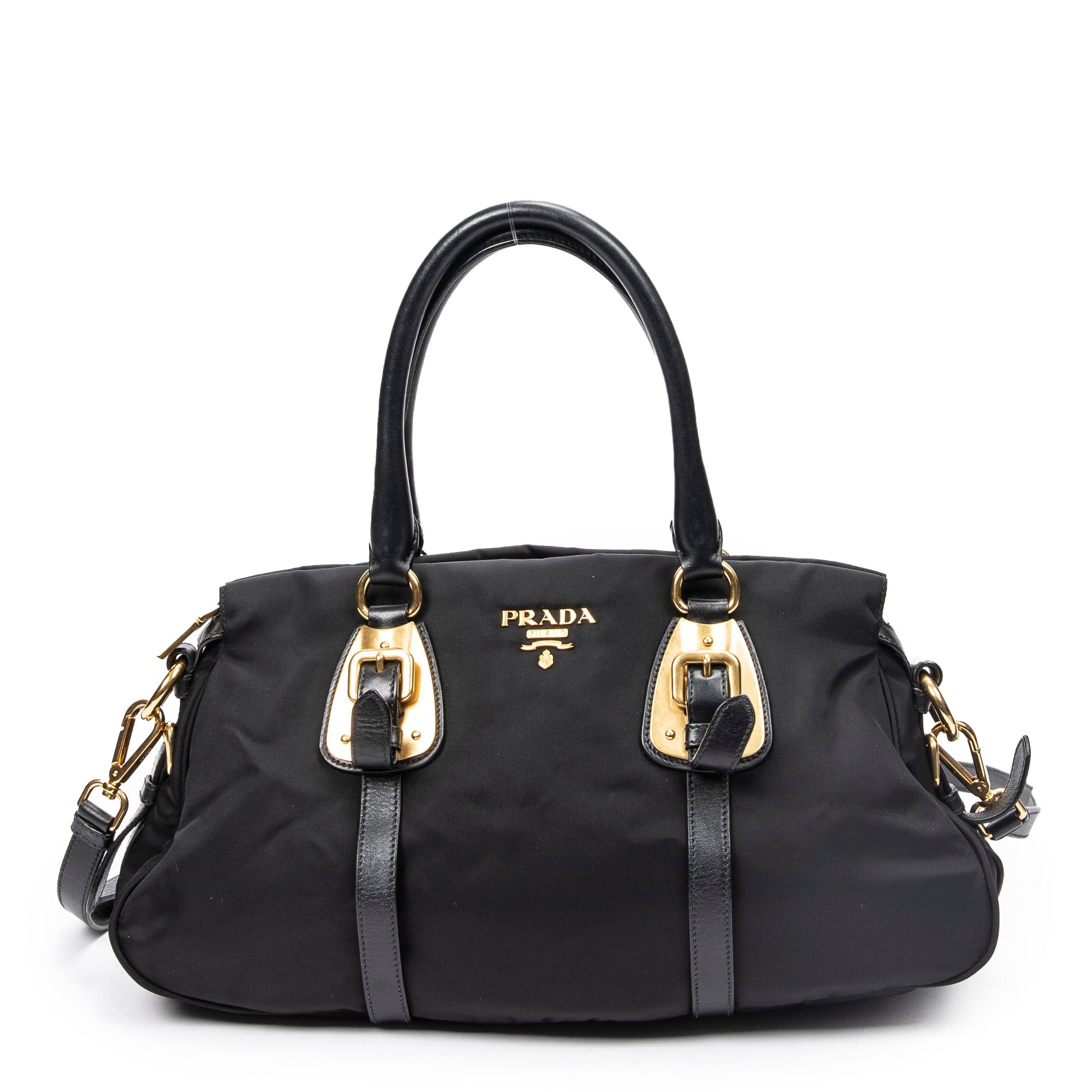 Prada 普拉達單肩包: 多種用途尼龍 Bauletto 包