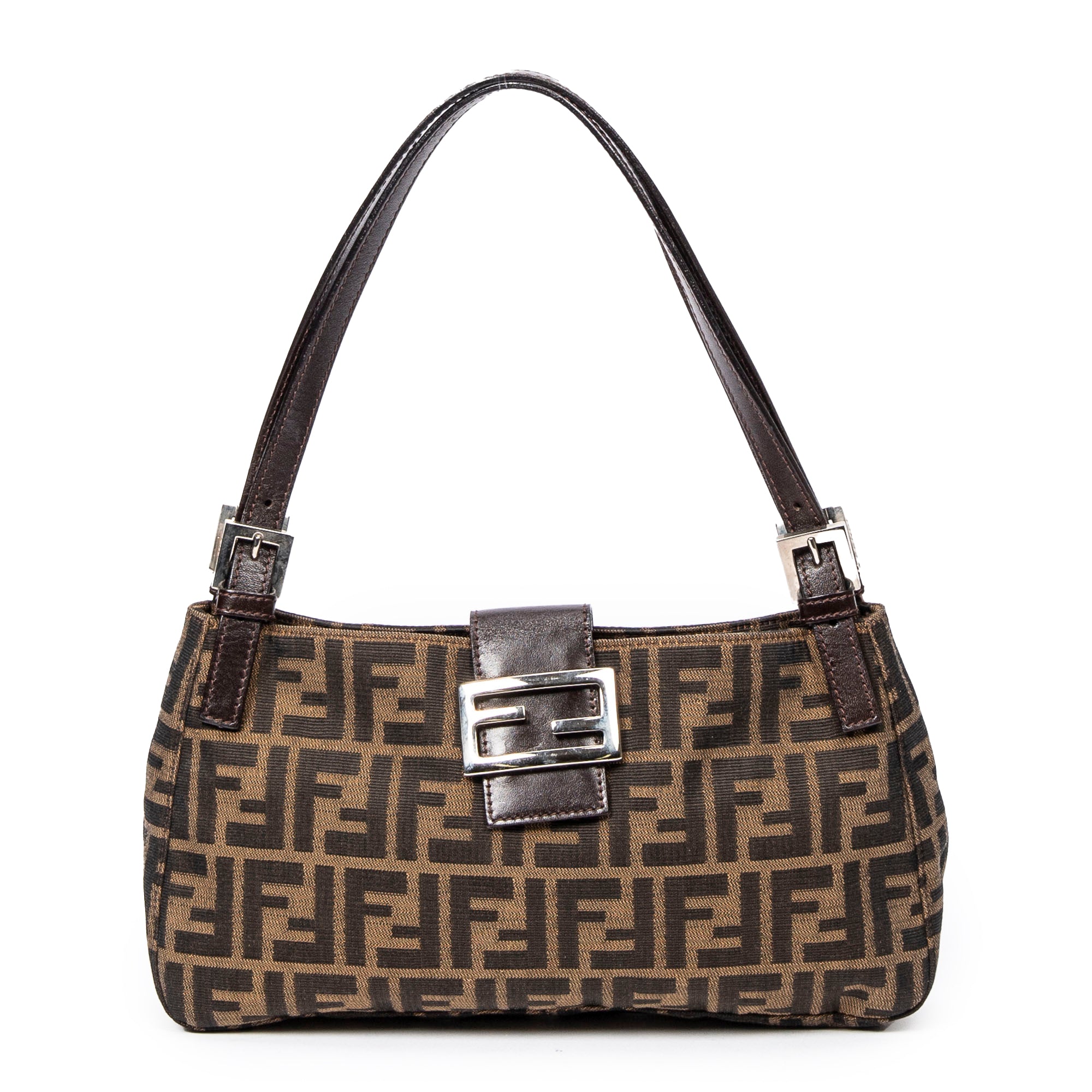 Fendi 芬迪單肩包: FF Double Strap Baguette